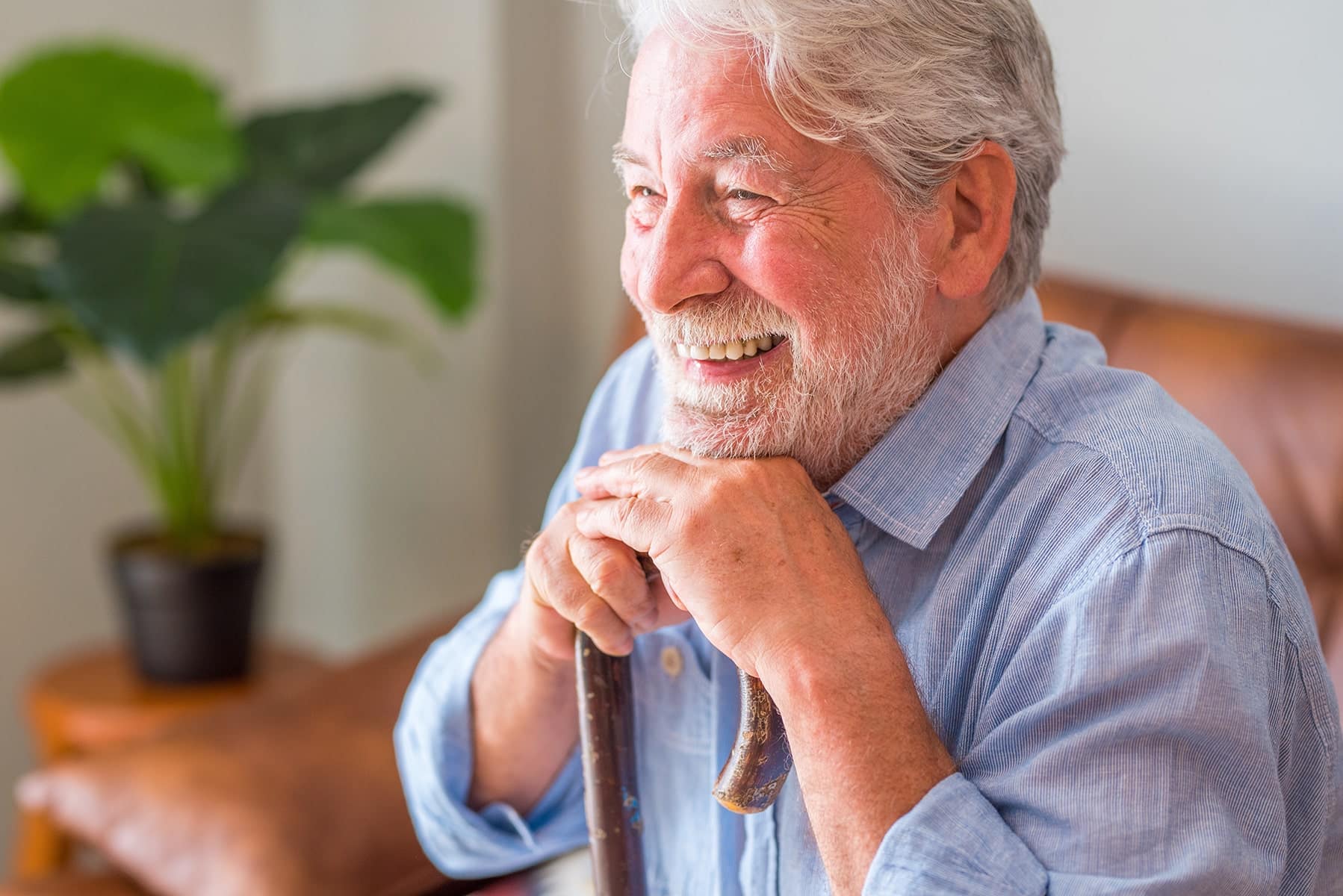 Man after a dental implant appointment in Kingsport, TN